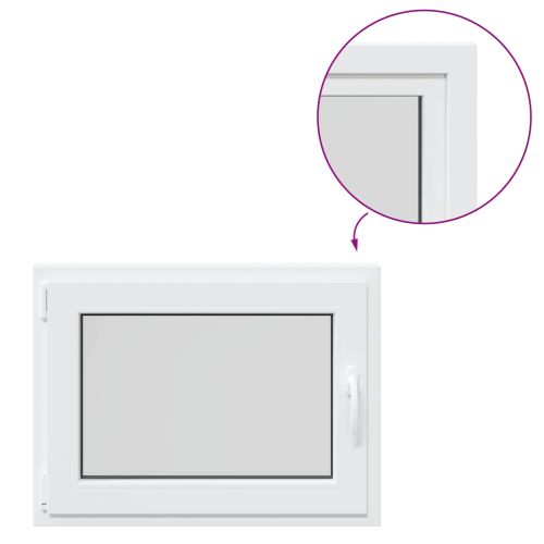 Прозорец за мазе RISOR 80 x 60 cm PVC и стъкло Бяло