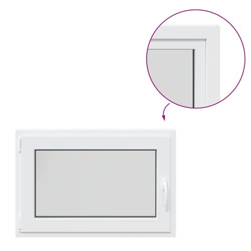 Прозорец за мазе RISOR 90 x 60 cm PVC и стъкло Бяло