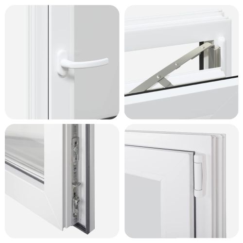 Прозорец за мазе RISOR 60 x 100 cm PVC и стъкло Бяло