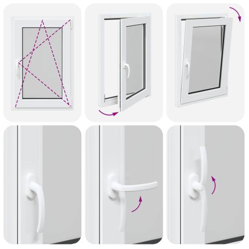 Прозорец за мазе RISOR 60 x 100 cm PVC и стъкло Бяло