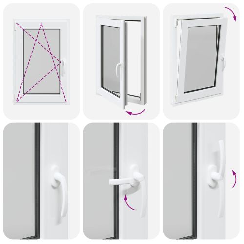 Прозорец за мазе RISOR 60 x 100 cm PVC и стъкло Бяло