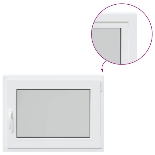 Прозорец за мазе RISOR 80 x 50 cm PVC и стъкло Бяло