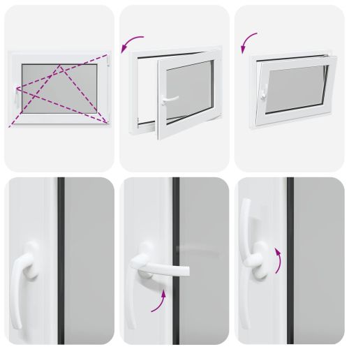 Прозорец за мазе RISOR 80 x 50 cm PVC и стъкло Бяло