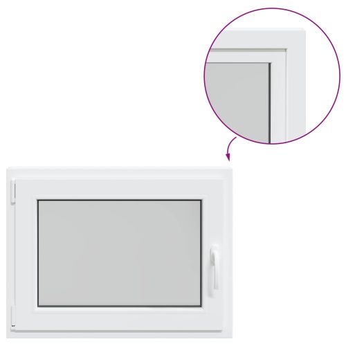 Прозорец за мазе RISOR 80 x 50 cm PVC и стъкло Бяло