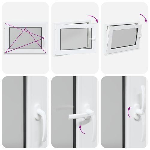 Прозорец за мазе RISOR 80 x 50 cm PVC и стъкло Бяло