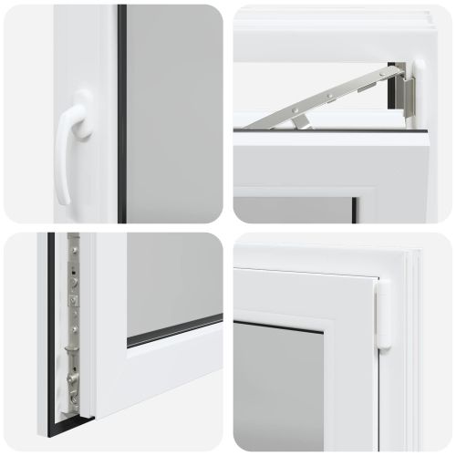 Прозорец за мазе RISOR 80 x 60 cm PVC и стъкло Бяло