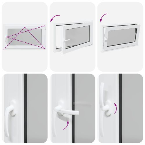 Прозорец за мазе RISOR 100 x 50 cm PVC и стъкло Бяло