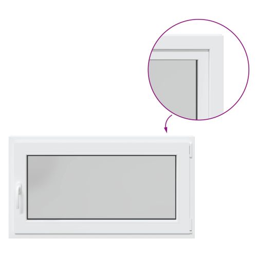 Прозорец за мазе RISOR 110 x 50 cm PVC и стъкло Бяло