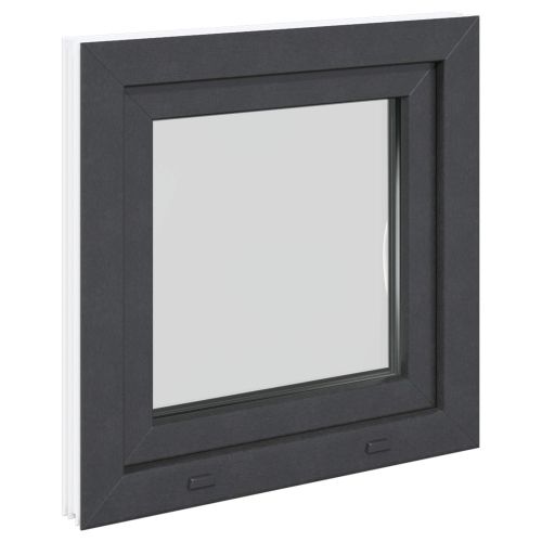 Прозорец за мазе RISOR 60 x 60 cm PVC и стъкло Антрацит