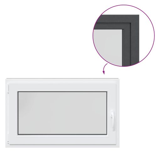 Прозорец за мазе RISOR 100 x 70 cm PVC и стъкло Антрацит