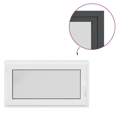 Прозорец за мазе RISOR 110 x 60 cm PVC и стъкло Антрацит