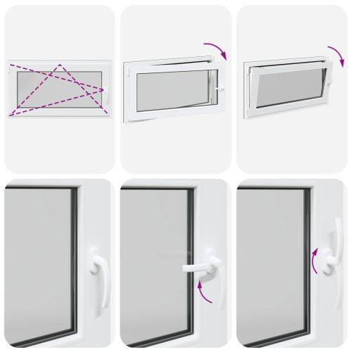 Прозорец за мазе RISOR 110 x 60 cm PVC и стъкло Антрацит