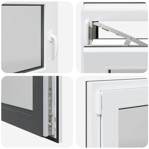 Прозорец за мазе RISOR 110 x 70 cm PVC и стъкло Антрацит