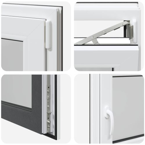 Прозорец за мазе RISOR 120 x 60 cm PVC и стъкло Антрацит