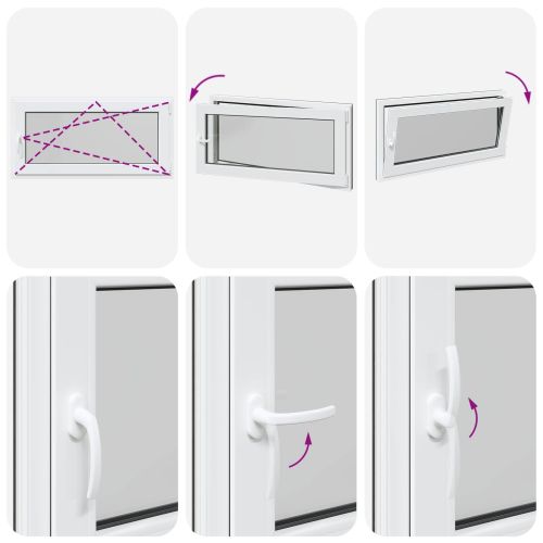 Прозорец за мазе RISOR 120 x 60 cm PVC и стъкло Антрацит