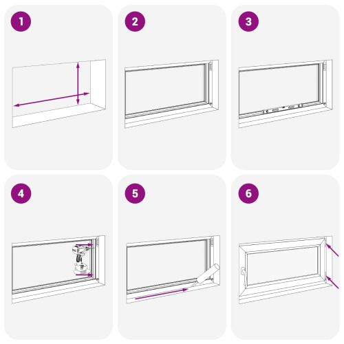 Прозорец за мазе RISOR 120 x 60 cm PVC и стъкло Антрацит