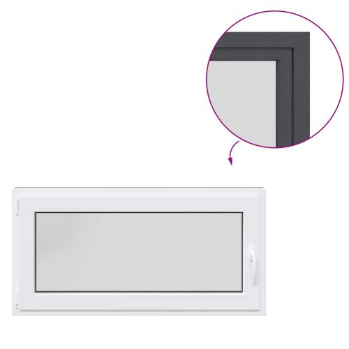 Прозорец за мазе RISOR 120 x 60 cm PVC и стъкло Антрацит