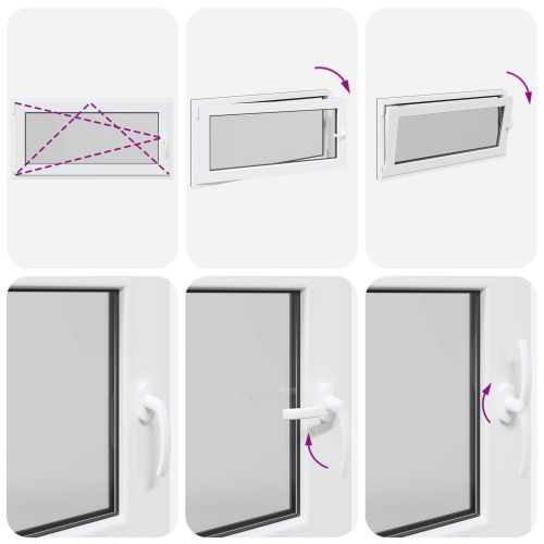 Прозорец за мазе RISOR 120 x 60 cm PVC и стъкло Антрацит