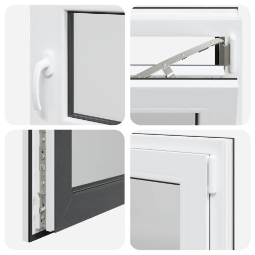 Прозорец за мазе RISOR 50 x 50 cm PVC и стъкло Антрацит