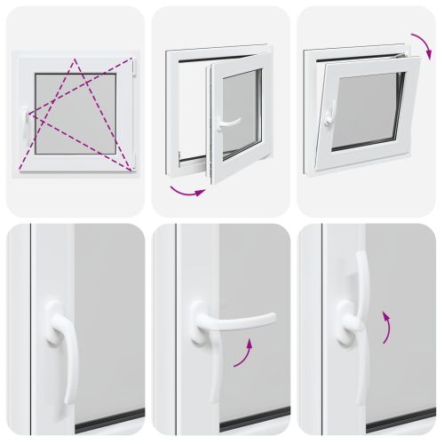 Прозорец за мазе RISOR 50 x 50 cm PVC и стъкло Антрацит