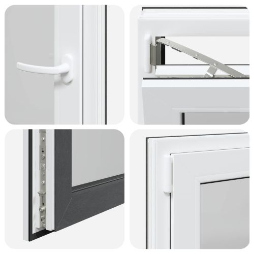 Прозорец за мазе RISOR 50 x 50 cm PVC и стъкло Антрацит