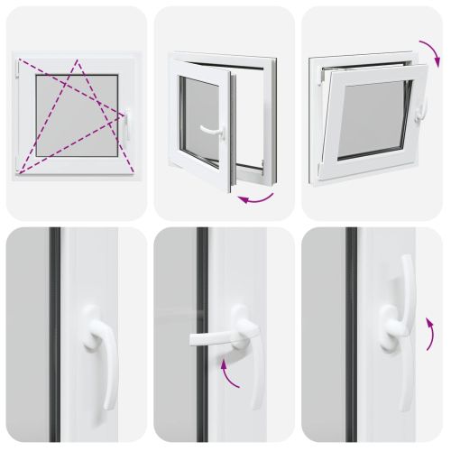 Прозорец за мазе RISOR 50 x 50 cm PVC и стъкло Антрацит