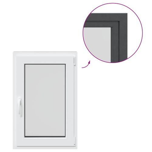 Прозорец за мазе RISOR 60 x 90 cm PVC и стъкло Антрацит