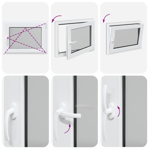 Прозорец за мазе RISOR 60 x 100 cm PVC и стъкло Антрацит