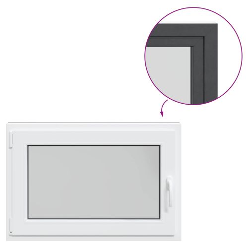 Прозорец за мазе RISOR 90 x 50 cm PVC и стъкло Антрацит