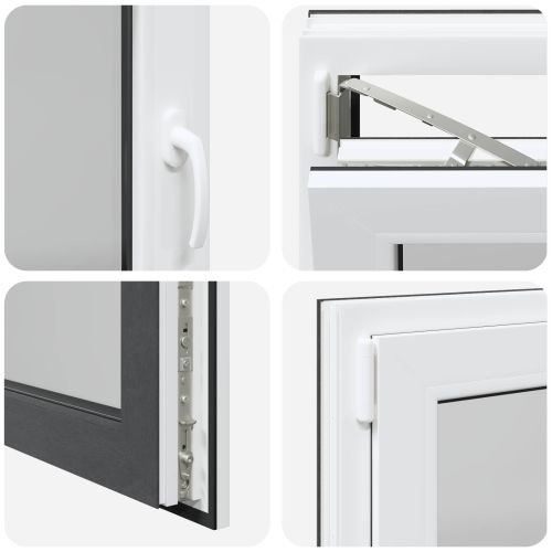 Прозорец за мазе RISOR 90 x 60 cm PVC и стъкло Антрацит