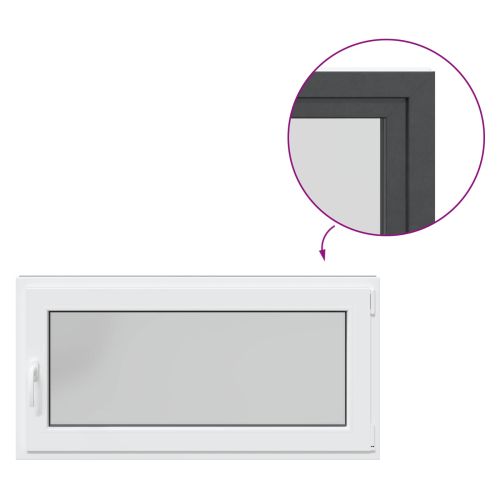 Прозорец за мазе RISOR 120 x 60 cm PVC и стъкло Антрацит