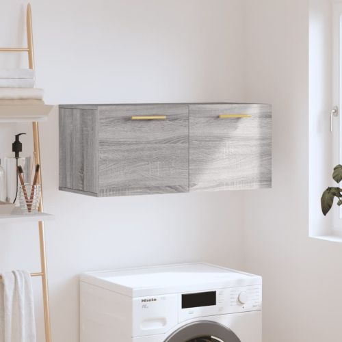 Стенен шкаф, сив сонома, 80x36,5x35 см, инженерно дърво