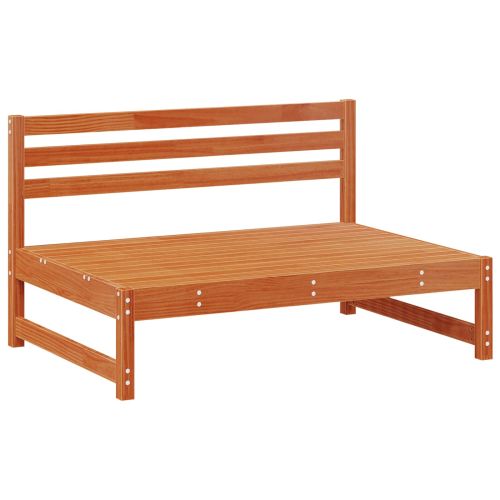 Градинен среден диван Масивна боровина Восъчен Кафяв