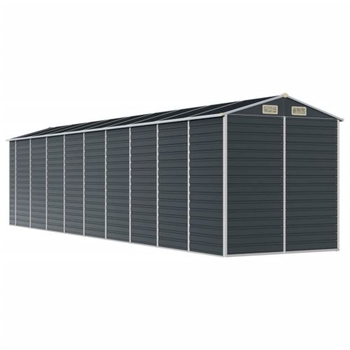 Градинска барака антрацит 191x810x198 см поцинкована стомана