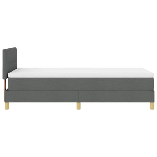 Легло с пружинирана основа Тъмен сив 80 x 200 cm текстил