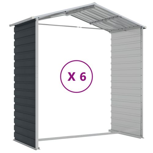 Градинска барака антрацит 191x555x198 см поцинкована стомана