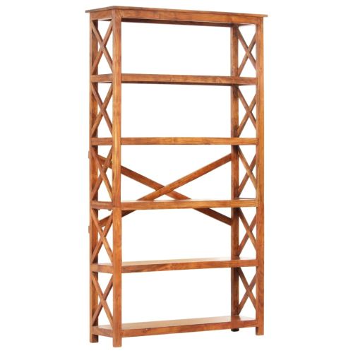 Библиотека 100x30x180 см масивно акациево дърво с меден финиш