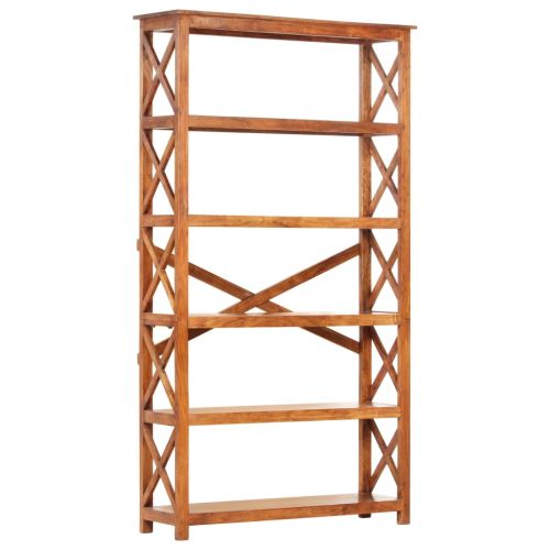 Библиотека 100x30x180 см масивно акациево дърво с меден финиш