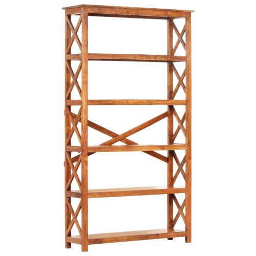 Библиотека 100x30x180 см масивно акациево дърво с меден финиш