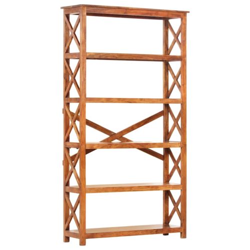 Библиотека 100x30x180 см масивно акациево дърво с меден финиш
