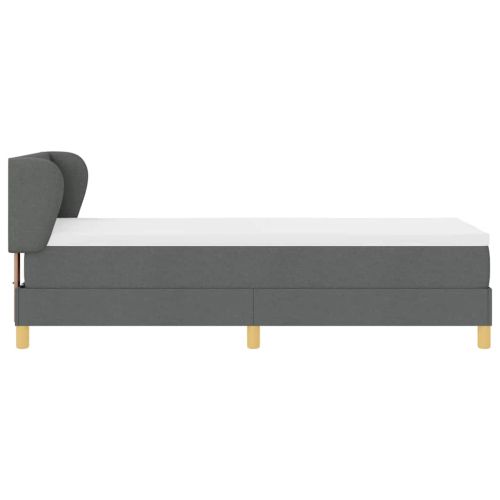 Легло с пружинирана основа Тъмносив 80 x 200 cm текстил