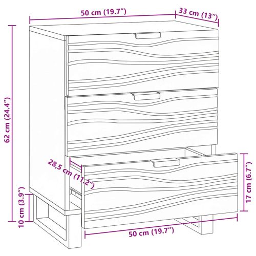 Нощен шкаф Натурално 50 x 33 x 62 см Инженерна дървесина