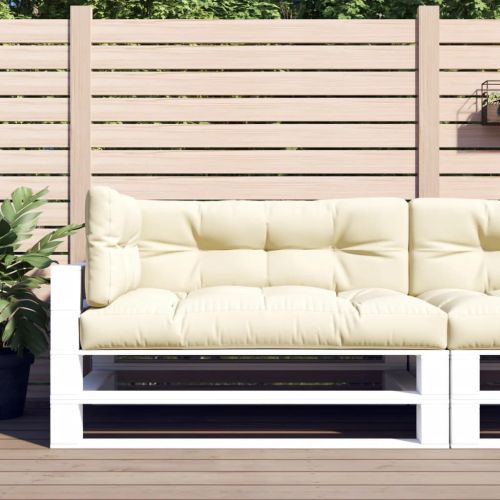 Палетни възглавници, 3 бр, кремави, текстил