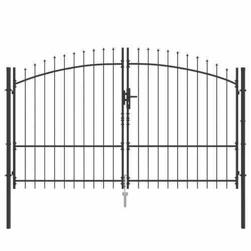 Двойна порта с заключване Woerden Сив 299,5 x 224,5 см Стомана