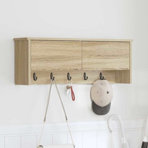 Стенен закачалка за палта с рафт Сонома дъб 80 x 20 x 30 cm