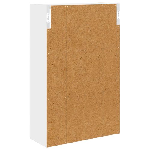 Банен стенен шкаф с рафт със съхранение Бял 40 x 16 x 62,5 см