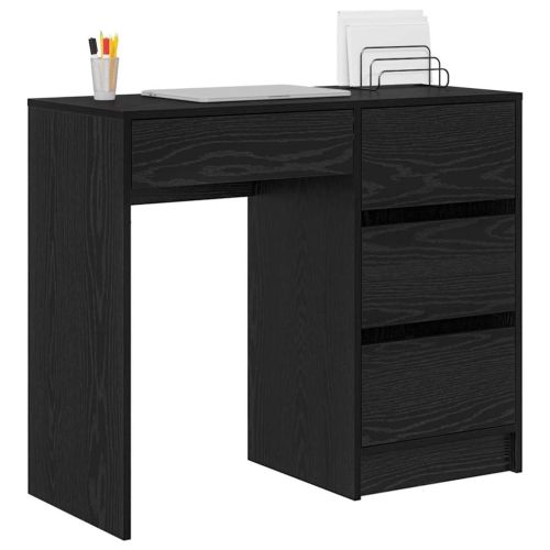 Бюро с чекмедже Черния дъб 90 x 37.5 x 75 см Инженерно дърво