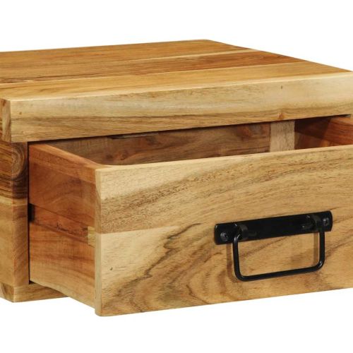 Стенни нощни шкафчета 2 бр. масивна дървесина акация