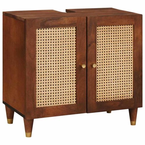 Шкаф за мивка с рафт Кафяво 62 x 33 x 58 см Инженерно дърво