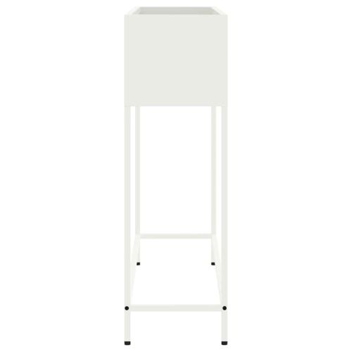 Повдигната градинска саксия Бяло 100 x 26 x 82 см Стомана